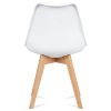 Jídelní židle plastová bílá s koženkovým sedákem, nohy masiv buk CT-752 WT - 5