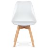 Jídelní židle plastová bílá s koženkovým sedákem, nohy masiv buk CT-752 WT - 1