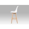Barová židle v bílé barvě s dřevěnou konstrukcí v dekoru buk CTB-801 WT-2