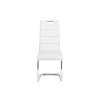 Jídelní židle čalouněná bílou ekokůží s černým prošitím s kovovou konstrukcí HC-481 WT-2
