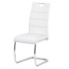 Jídelní židle čalouněná bílou ekokůží s černým prošitím s kovovou konstrukcí HC-481 WT-OBR1 new