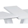 Rozkládací jídelní stůl 120+40x80 cm bílý lesk broušený nerez AJS129B