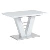 Rozkládací jídelní stůl 120+40x80 cm bílý lesk broušený nerez AJS129B