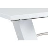 Rozkládací jídelní stůl 120+40x80 cm bílý lesk broušený nerez AJS129B