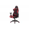 Kancelářská židle houpací mech. černá červená koženka plast. kříž AKZ143CE
