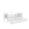 83511 7 detska postel 90x200 cm z borovicoveho dreva v bile barve s pristylkou f1176