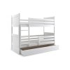 Dětská patrová postel s úložným prostorem v bílé barvě F1133-1