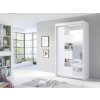 Šatní skříň 120 cm s posuvnými dveřmi v bílé barvě se zrcadlem a bílým korpusem F2013