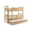 Dětská patrová postel s přistýlkou v grafit barvě F1390