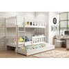 Dětská patrová postel s přistýlkou v bílé barvě F1394