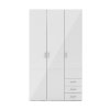 Skříň šatní š.116 cm bílá/bílý lesk SPACE 70409