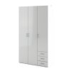 Skříň šatní š.116 cm bílá/bílý lesk SPACE 70409