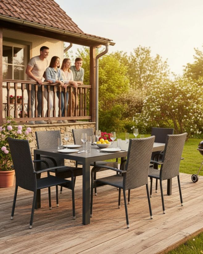 Už je čas být venku. ☀️ Terasa po zimě ožívá. Děti běhají po zahradě. Večeře voní a nikomu se nechce dovnitř. 🌿 Stačí...