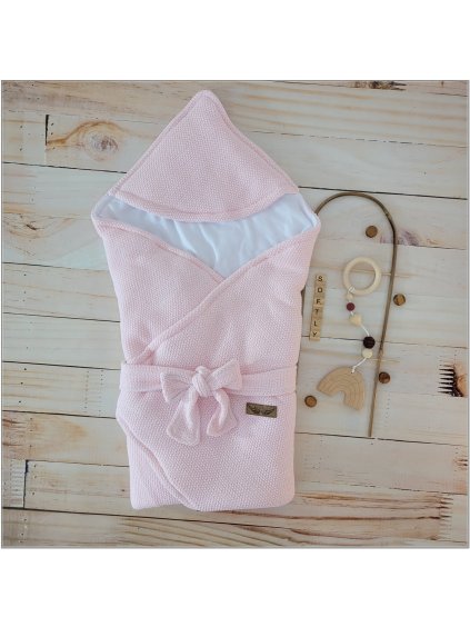 Teplá bavlněná zavinovačka, baby pink