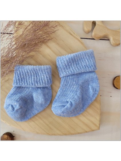 Beztlakové dětské ponožky 0-3 3-6 6-9 mcy modré