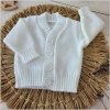 Bílý rozepínací chlapecký svetr na křtiny 56-86