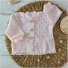 Dívčí pletený svetr, růžové barvy, velikosti 56-86