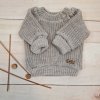 Dětský pletený svetr s manžetami a knoflíky, 56-86 oříškový