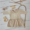 Body s dlouhým rukávem, žebrované + prolamovaný pás 56-86 sand beige