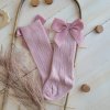 Podkolenky, dětské ponožky, dívčí s mašlí špinavě růžové