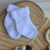Teplé bílé ponožky z netlačeného froté