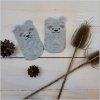 Baby šedé ponožky medvídek 0-6 6-12 měsíců šedá melanž