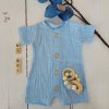 Muslin button-down rampers blue 56-98