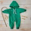 Dresowy bawelniany wiosenny, letni, jesienny kombinezon niemowlecy. Pajac dla niemowlaka zielony. Dres dla noworodka