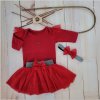 Komplet 3 czesciowy z tiulem body spodniczka tiulowa opaska czerwona