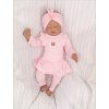 Funkcjonalny komplet niemowlecy dla dziewczynki. Elastyczny rozowy komplet dziewczecy. Legginsy ze spodniczka, body i opaska dla malej dziewczynki. Komplet na co dzien, uroczystosci, wyjscie ze szpitala. (1)