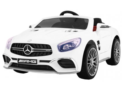 Mercedes AMG SL65 dla dzieci Biały + Pilot + Bagażnik + Regulacja siedzenia + MP3 LED + Wolny Start