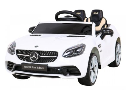 Mercedes Benz SLC300 Auto na akumulator dla dzieci Biały + Dźwięki MP3 Światła + Pilot + Wolny Start