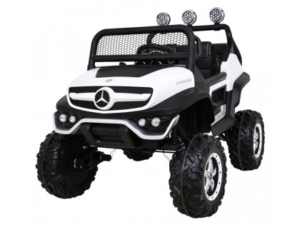 Mercedes Benz Unimog dla dzieci Biały + Napęd 4x4 + Pilot + Bagażnik + Wolny Start + MP3 LED