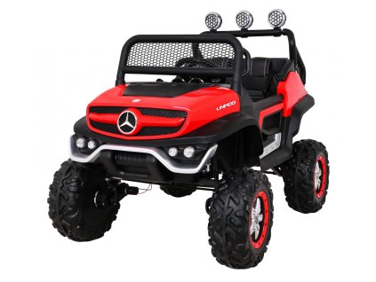 Mercedes Benz Unimog dla dzieci Terenowy Czerwony + Napęd 4x4 + Pilot