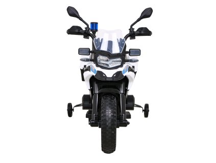 Motor Policyjny BMW F850 GS na akumulator dla dzieci + Kółka pomocnicze + Syrena + Światła + 2 Kufry + Wolny Start