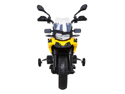 Motor BMW F850 GS na akumulator dla dzieci Żółty + Kółka pomocnicze + Audio LED + Wolny Start + EVA