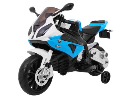 Motor na akumulator BMW S1000 RR dla dzieci Niebieski + Kółeczka pomocnicze + Nóżka podpórka