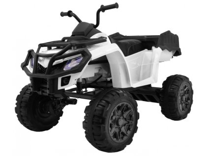 Quad XL ATV na akumulator dla dzieci Biały + Napęd 4x4 + Bagażnik + Wolny Start + EVA + Audio LED