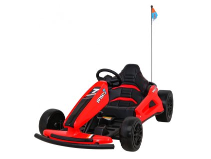 Gokart Speed 7 Drift King na akumulator dla dzieci Czerwony + Funkcja driftu + Sportowe siedzenie + 2 Prędkości + EVA