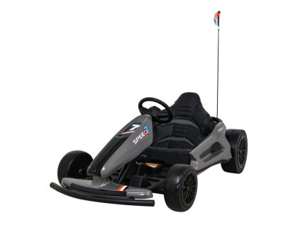 Gokart Speed 7 Drift King na akumulator dla dzieci Szary + Funkcja driftu + Sportowe siedzenie + 2 Prędkości + EVA