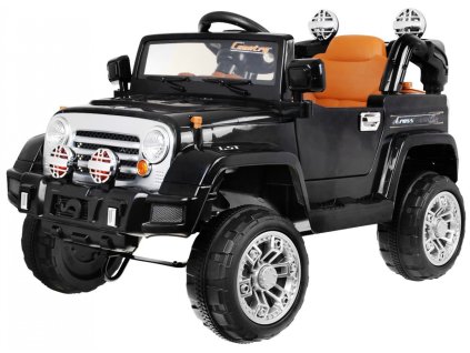 Autko terenowe JJ na akumulator dla dzieci Czarny + Pilot + Schowek + Światła + Audio