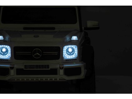 Mercedes G63 AMG Autko na akumulator Biały + Pilot + 6 kół EVA + Wolny Start + MP3 LED