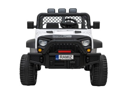 Autko terenowe Geoland Power dla 2 dzieci Biały + Pilot + Silniki 2x200W + Bagażnik + Radio MP3 + LED