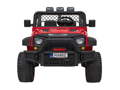 Autko terenowe Geoland Power dla 2 dzieci Czerwony + Pilot + Silniki 2x200W + Bagażnik + Radio MP3 + LED