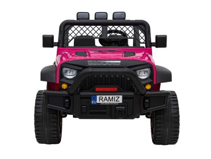 Autko terenowe Geoland Power dla 2 dzieci Różowy + Pilot + Silniki 2x200W + Bagażnik + Radio MP3 + LED