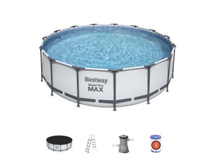 Basen stelażowy Steel Pro MAX 5w1 BESTWAY 457x122cm 15FT  + Pompa Filtr + Akcesoria
