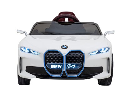 Autko BMW i4 na akumulator dla dzieci Biały + Wolny Start + EVA + Ekoskóra + Audio LED + Pilot
