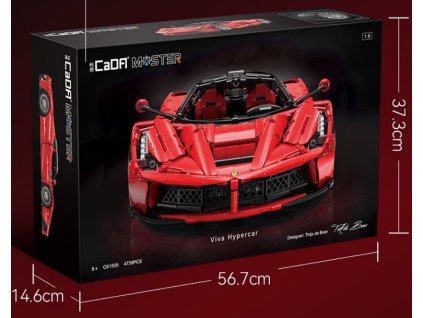 Klocki konstrukcyjne CaDA Master 4739 el. Auto Viva Hypercar dla dzieci 14+ Model 1:8 + Ruchome elementy + Gumowe opony