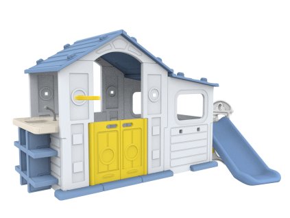 Duży Dom Z Przedsionkiem, Zjeżdżalnią i Zlewem Niebieski Dach