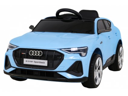 Audi E-Tron Sportback dla dzieci Niebieski + Pilot + Napęd 4x4 + Wolny Start + Radio MP3 + LED